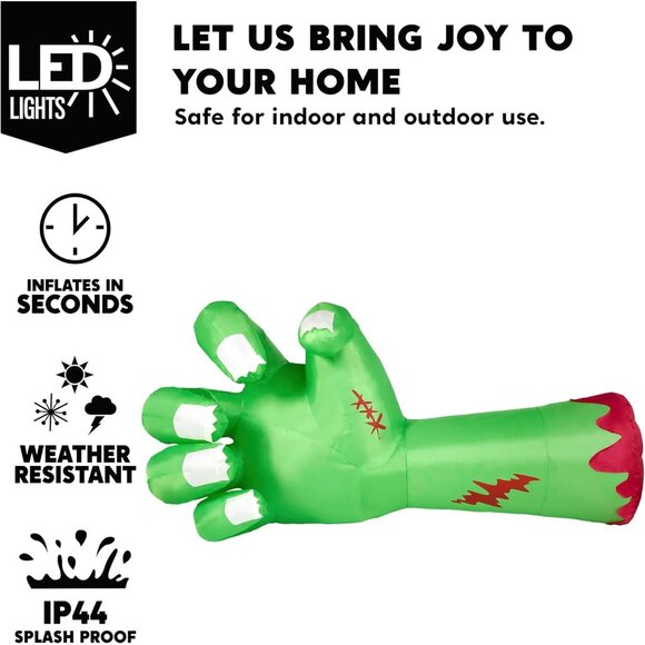 Joiedomi 9 Ft Long Giant Halloween Inflatables Zombie Arm Outdoor Decoration - Picture 4 of 8